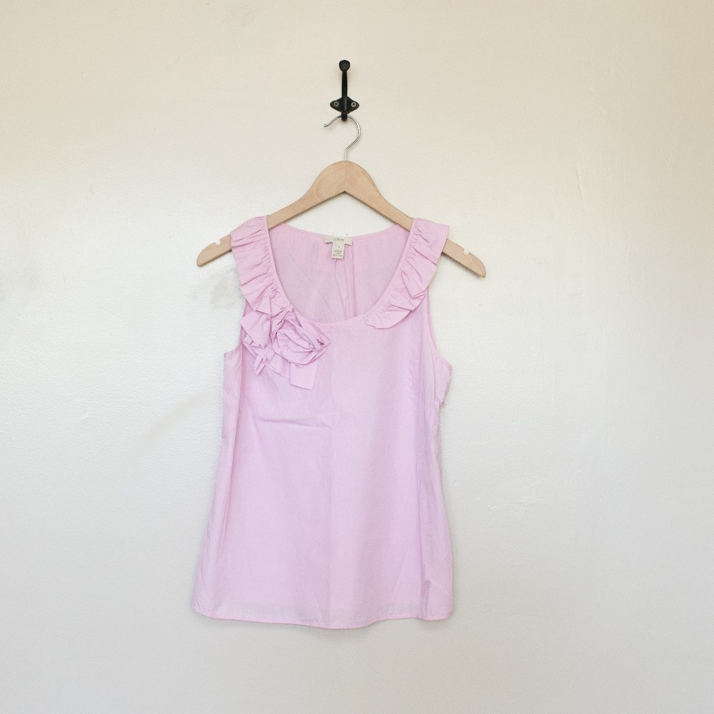J. Crew lilac 4 ruffle tank top summer purple